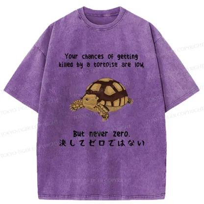 Tokyo-Tiger Funny Turtle Jokes Washed T-Shirt
