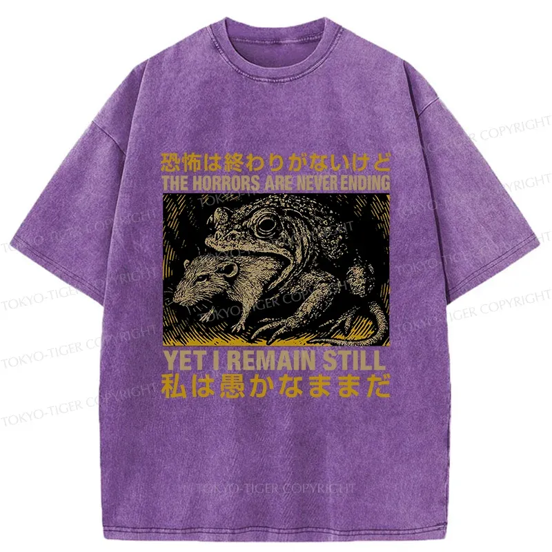 Tokyo-Tiger Frog Eat Mouse Washed T-Shirt