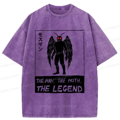 Tokyo-Tiger Funny Mothman Washed T-Shirt