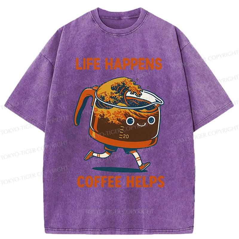 Tokyo-Tiger Interesting Coffee Washed T-Shirt
