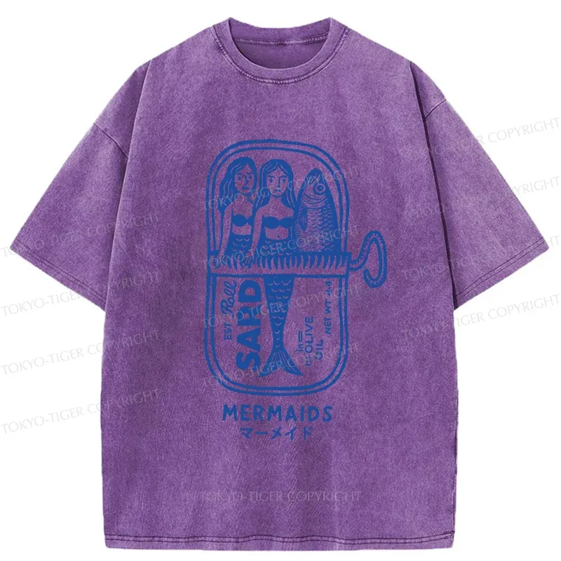 Tokyo-Tiger Mermaid Can Washed T-Shirt