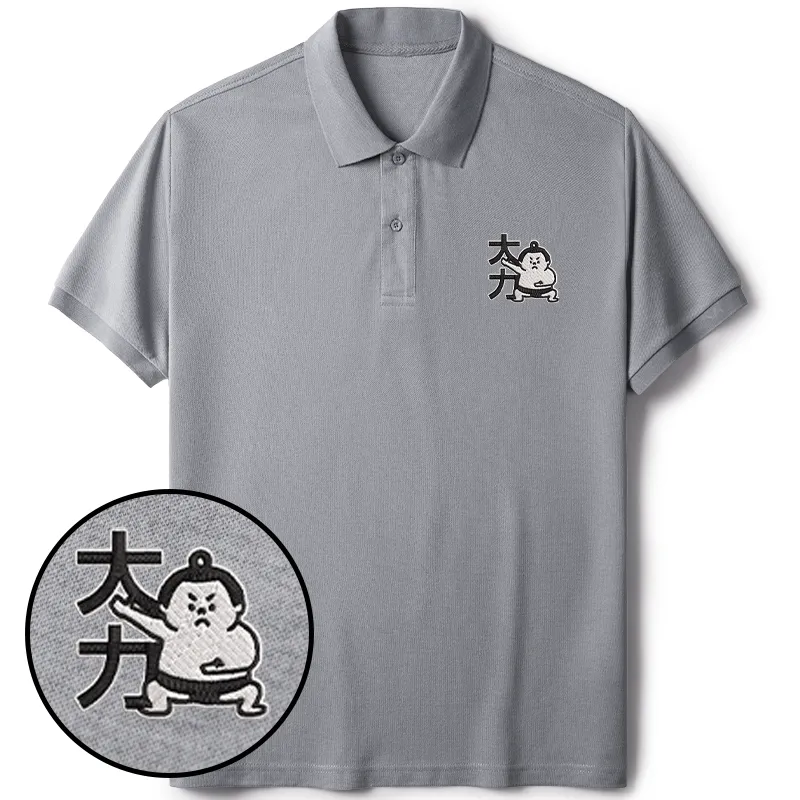 Tokyo-Tiger Japanese Sumo Embroidered Polo T-Shirt
