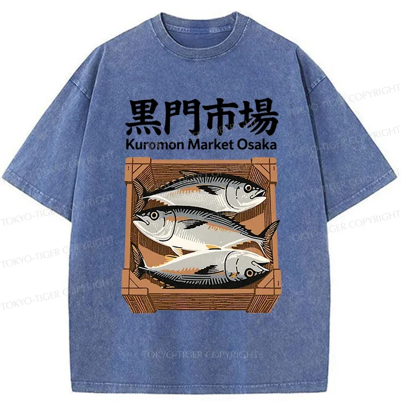 Tokyo-Tiger Kuromon Market Washed T-Shirt