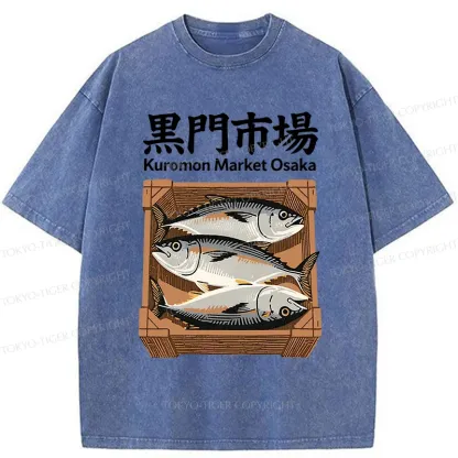 Tokyo-Tiger Kuromon Market Washed T-Shirt