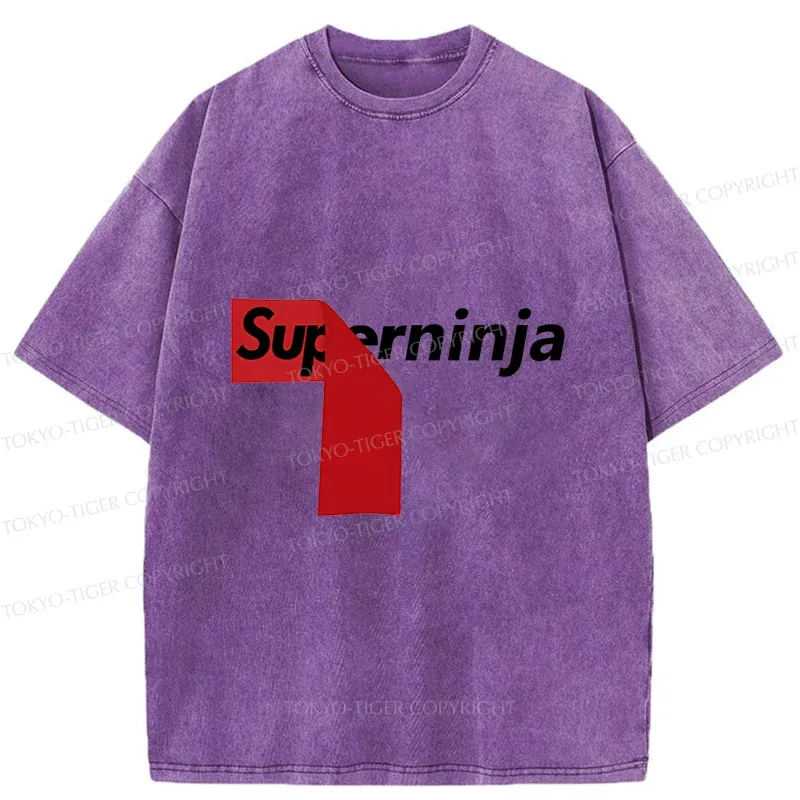 Tokyo-Tiger Funny Ninja Joke Washed T-Shirt