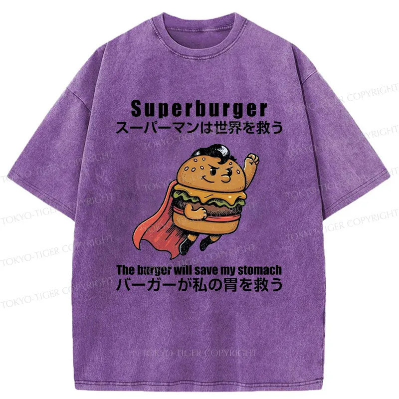 Tokyo-Tiger Burger Save The World Washed T-Shirt
