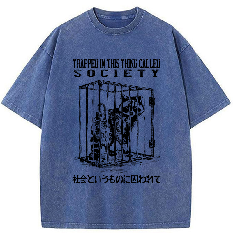 Tokyo-Tiger Trapped By Society Washed T-Shirt