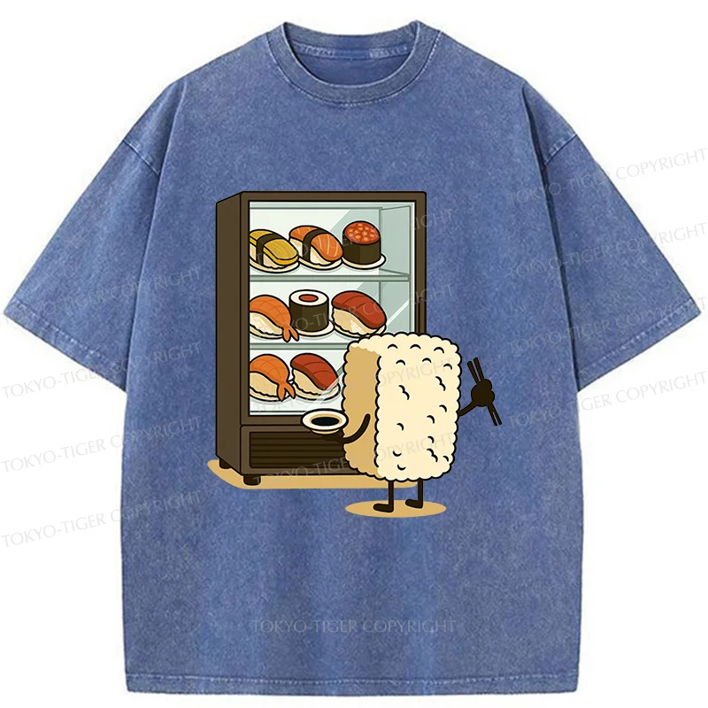 Tokyo-Tiger Rice Ball Is Choosing Sushi Washed T-Shirt