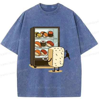 Tokyo-Tiger Rice Ball Is Choosing Sushi Washed T-Shirt
