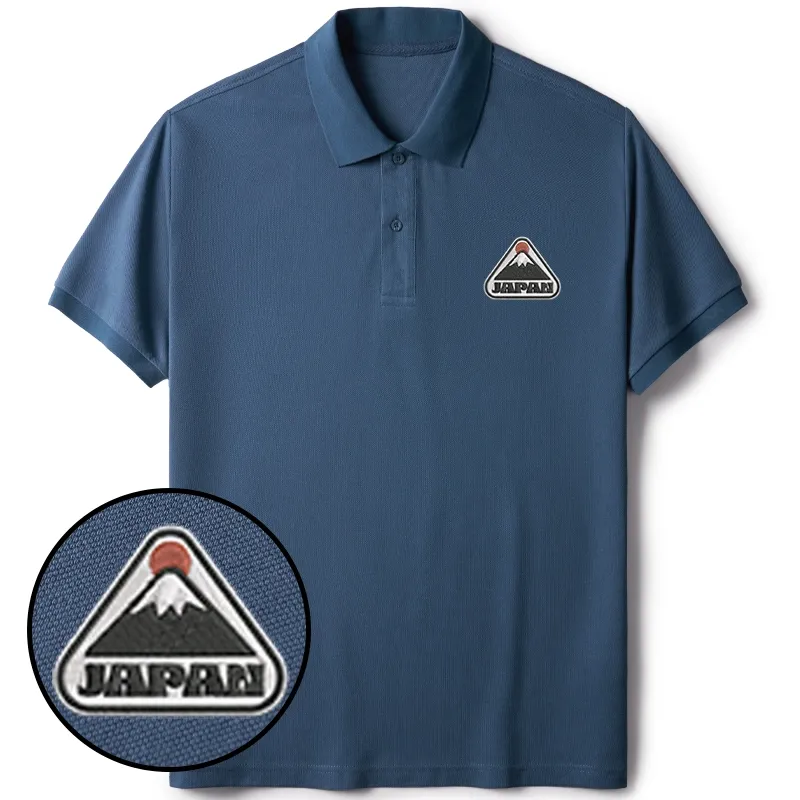 Tokyo-Tiger Mount Fuji Japan Embroidered Polo T-Shirt