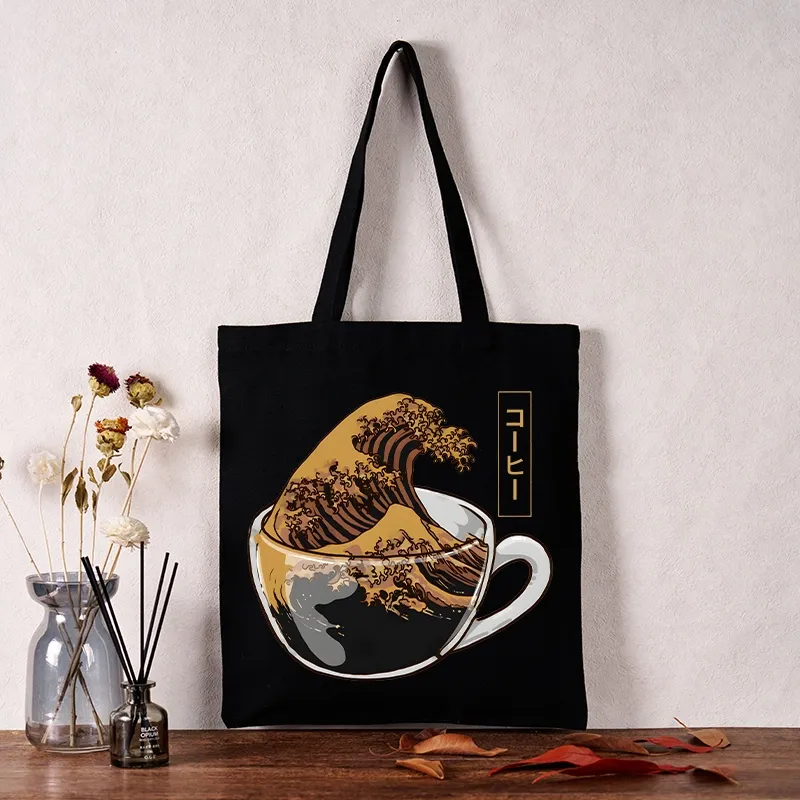 Tokyo-Tiger Coffee Wave Tote Bag