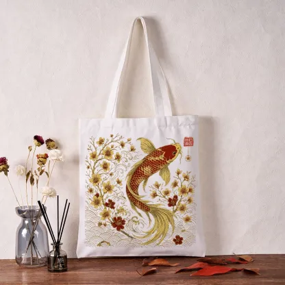 Tokyo-Tiger Vintage Sakura And Koi Tote Bag
