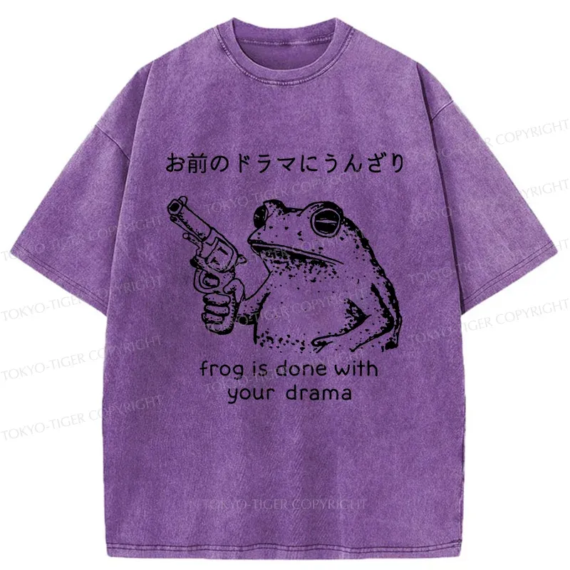 Tokyo-Tiger Frog That Is Tired Of Others Washed T-Shirt