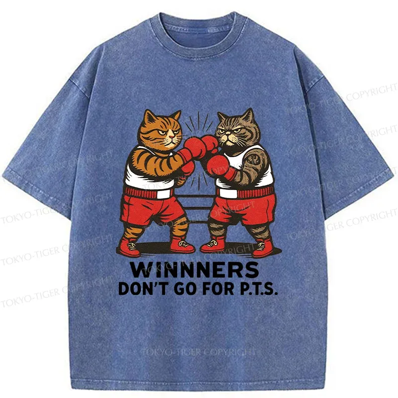 Tokyo-Tiger Fighting Cats Washed T-Shirt