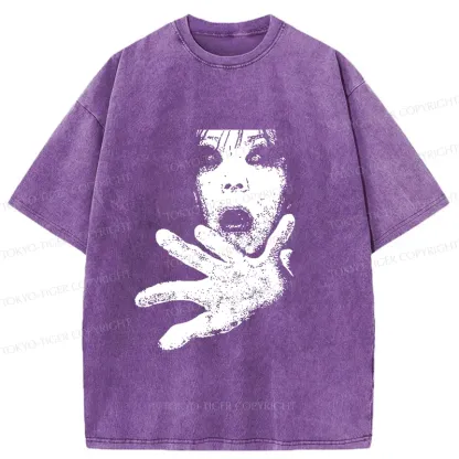 Tokyo-Tiger Scary Ghost Washed T-Shirt