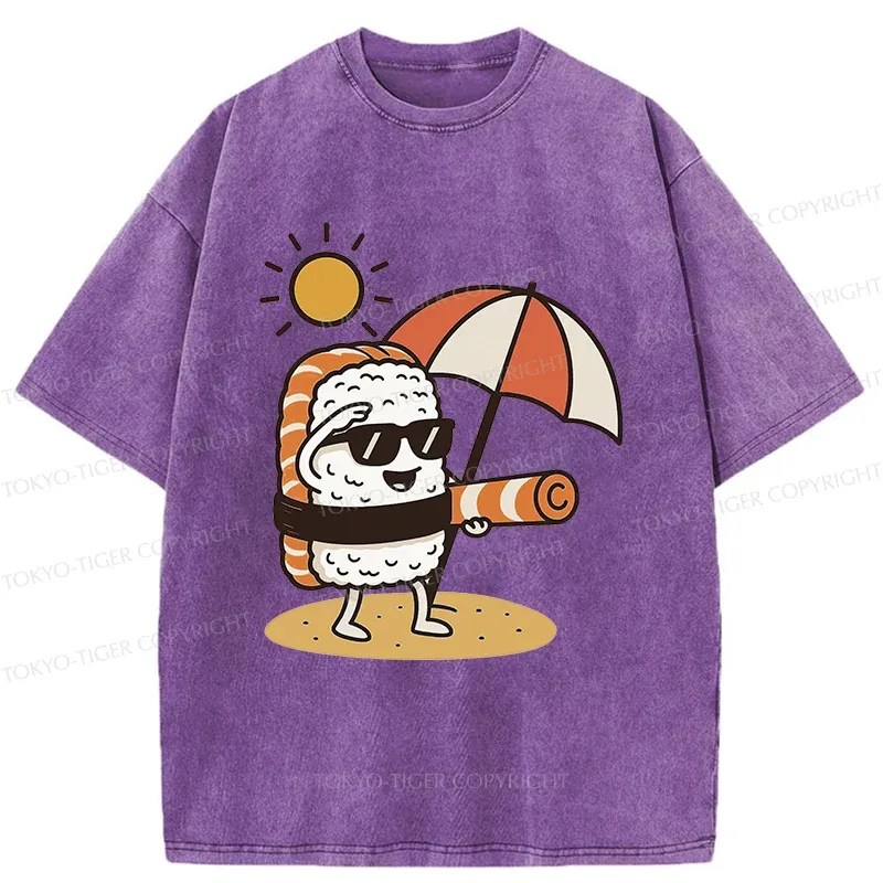 Tokyo-Tiger Summer Sushi Washed T-Shirt