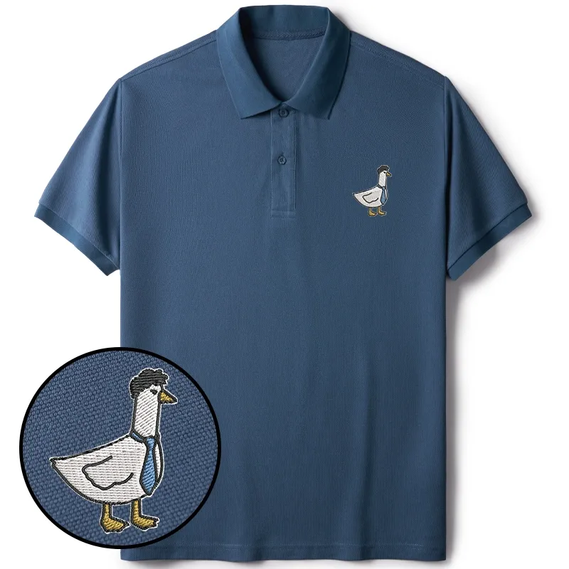Tokyo-Tiger Goose With Tie Embroidered Polo T-Shirt