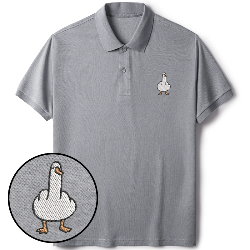 Tokyo-Tiger Funny Goose Embroidered Polo T-Shirt