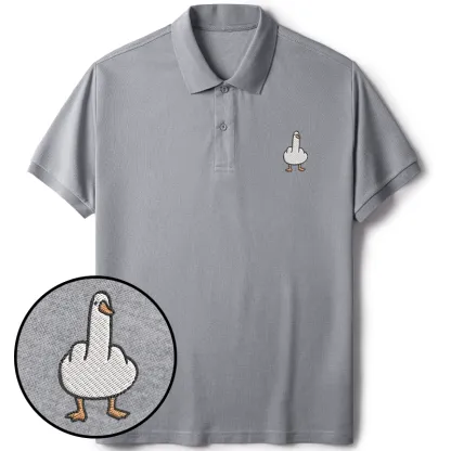 Tokyo-Tiger Funny Goose Embroidered Polo T-Shirt