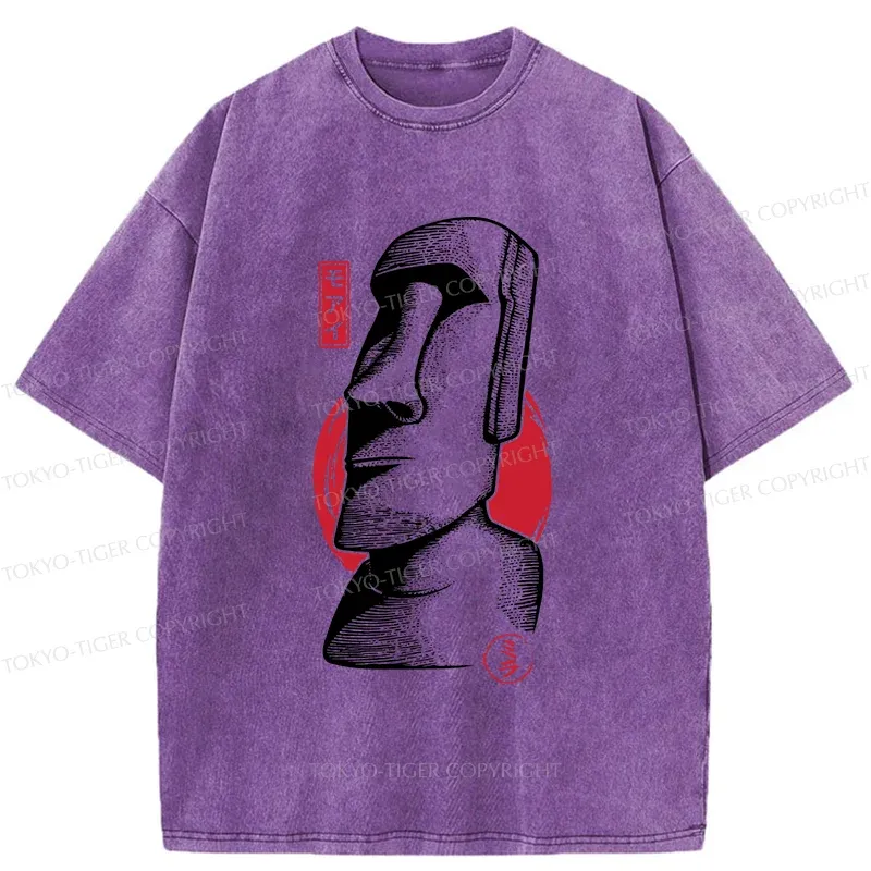 Tokyo-Tiger Moai Japan Washed T-Shirt