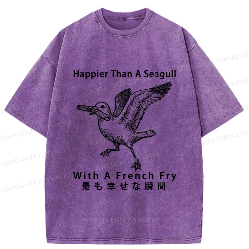 Tokyo-Tiger Happy Seagull Washed T-Shirt