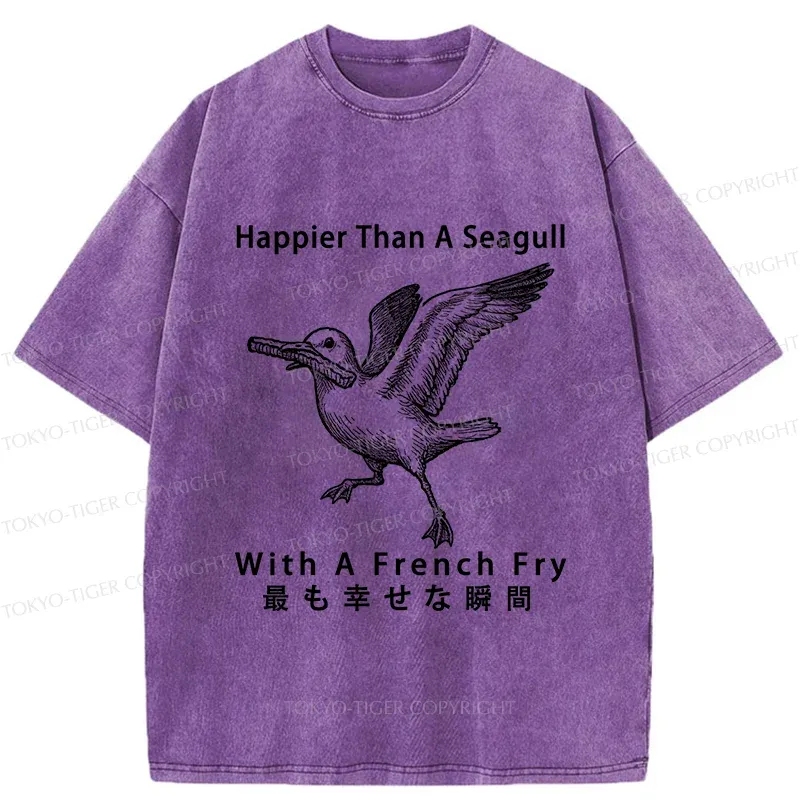 Tokyo-Tiger Happy Seagull Washed T-Shirt