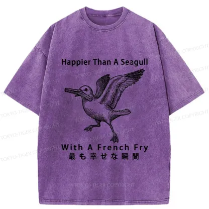 Tokyo-Tiger Happy Seagull Washed T-Shirt