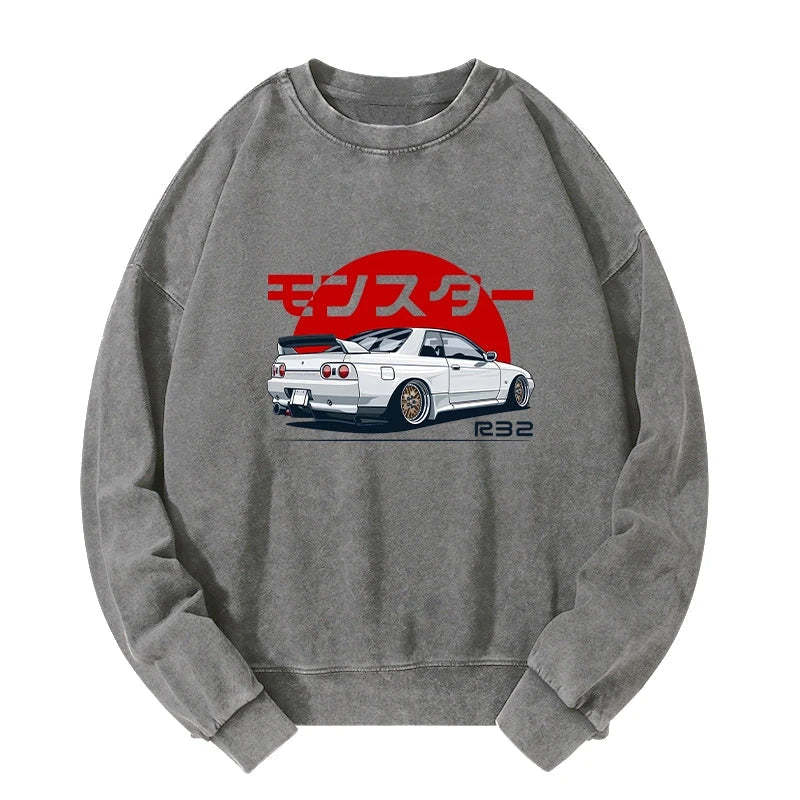 Tokyo-Tiger Monster. Skyline R32 GTR Washed Sweatshirt Sale