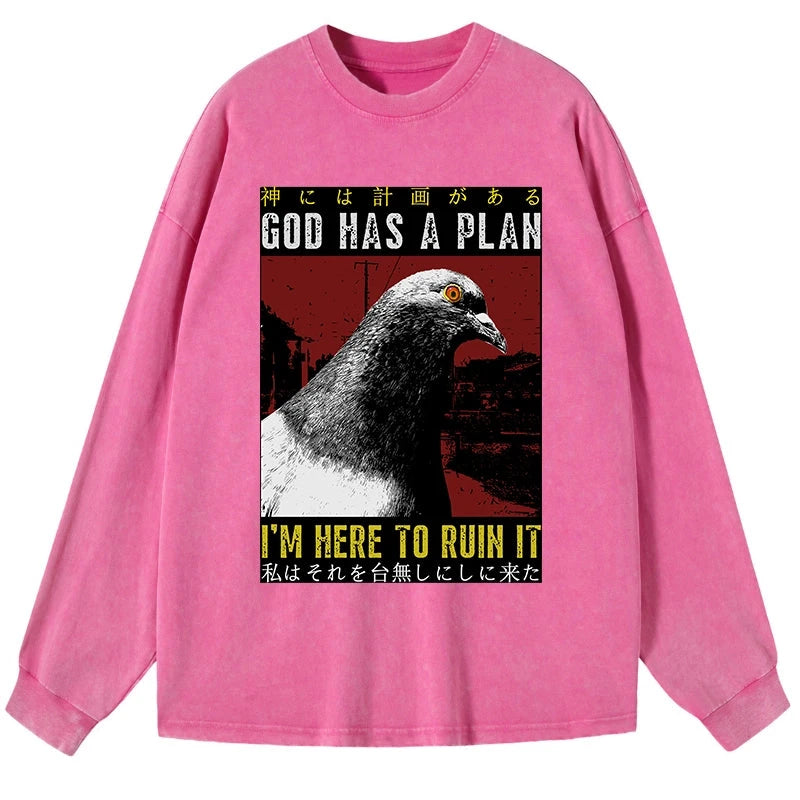 Tokyo-Tiger Pigeons That Want To Break The Plan Washed Long Sleeve T-Shirt
