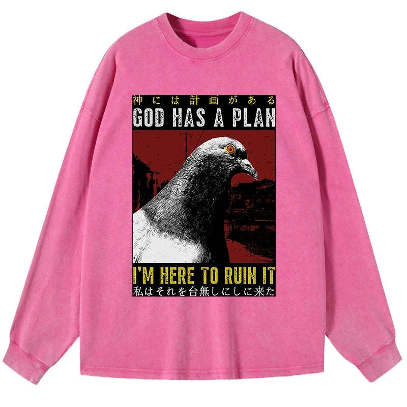 Tokyo-Tiger Pigeons That Want To Break The Plan Washed Long Sleeve T-Shirt