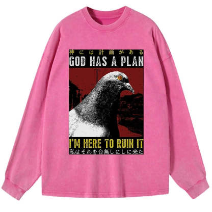 Tokyo-Tiger Pigeons That Want To Break The Plan Washed Long Sleeve T-Shirt