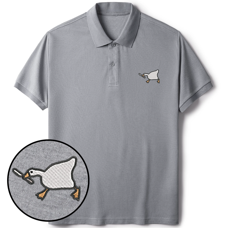 Tokyo-Tiger Naughty Goose Embroidered Polo T-Shirt