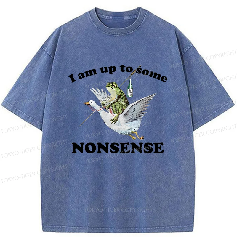 Tokyo-Tiger Frog Riding A Goose Washed T-Shirt