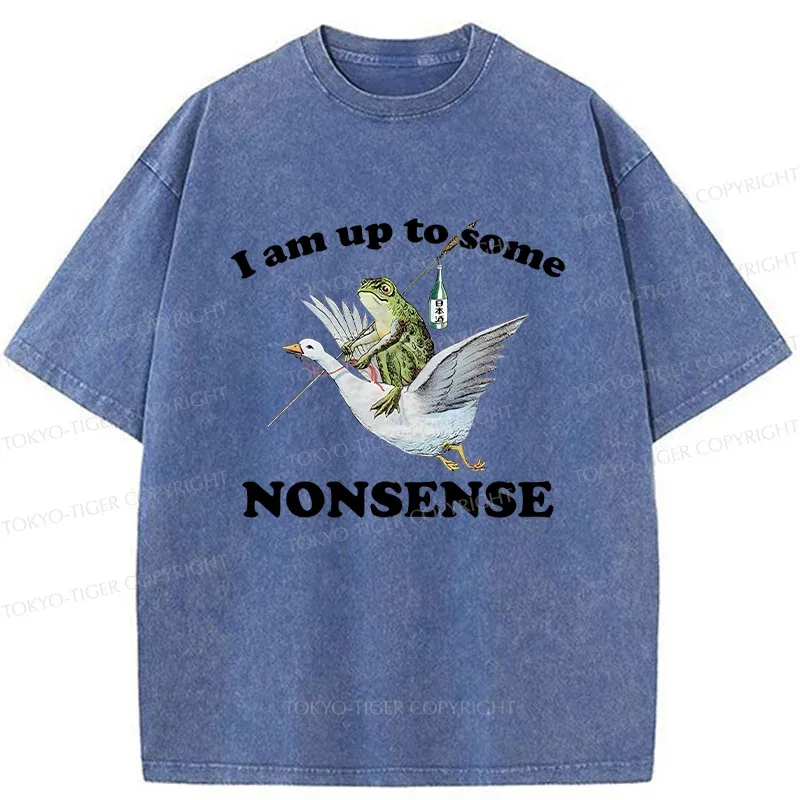 Tokyo-Tiger Frog Riding A Goose Washed T-Shirt