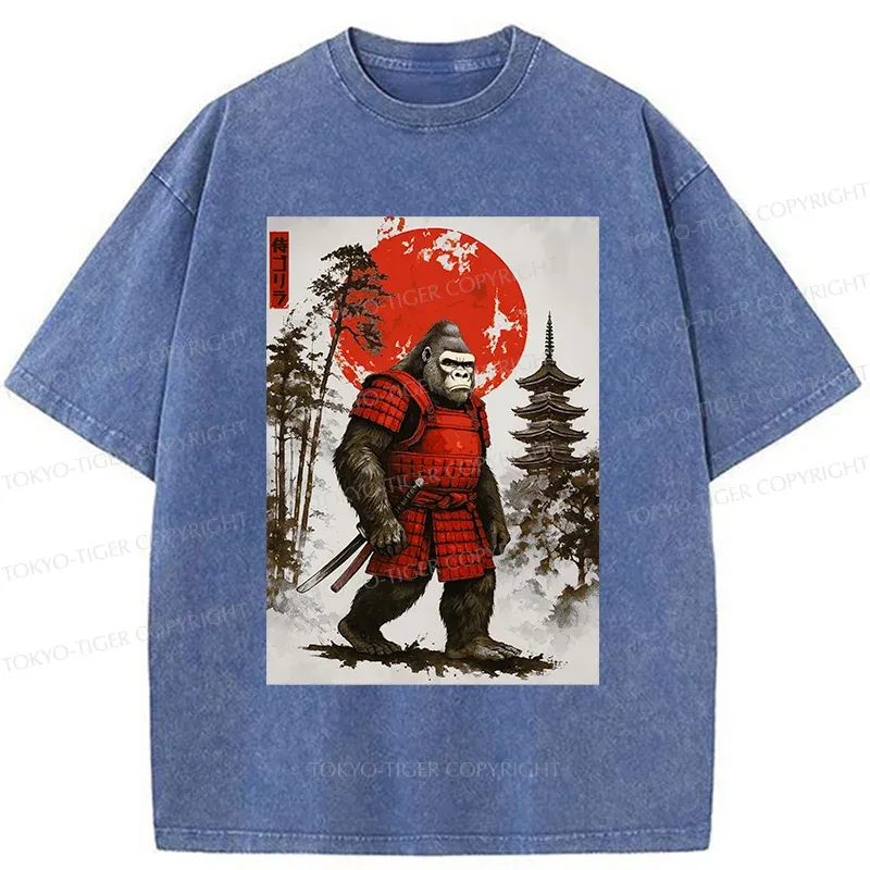 Tokyo-Tiger Gorilla Warrior Washed T-Shirt