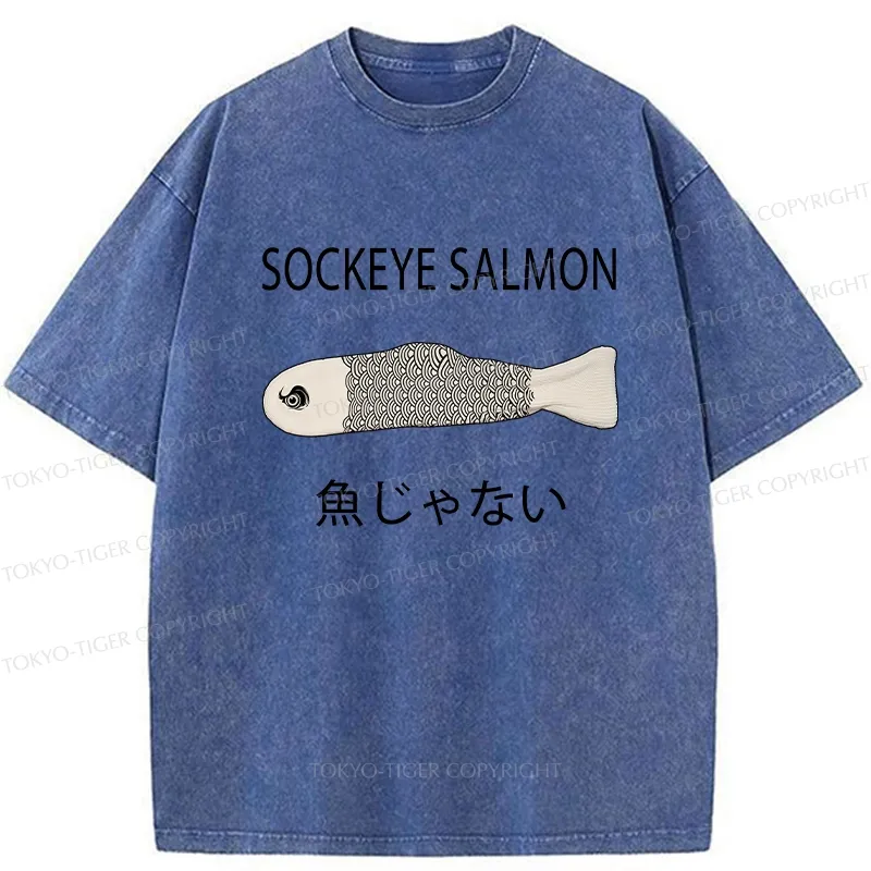 Tokyo-Tiger Sockeye Salmon Washed T-Shirt