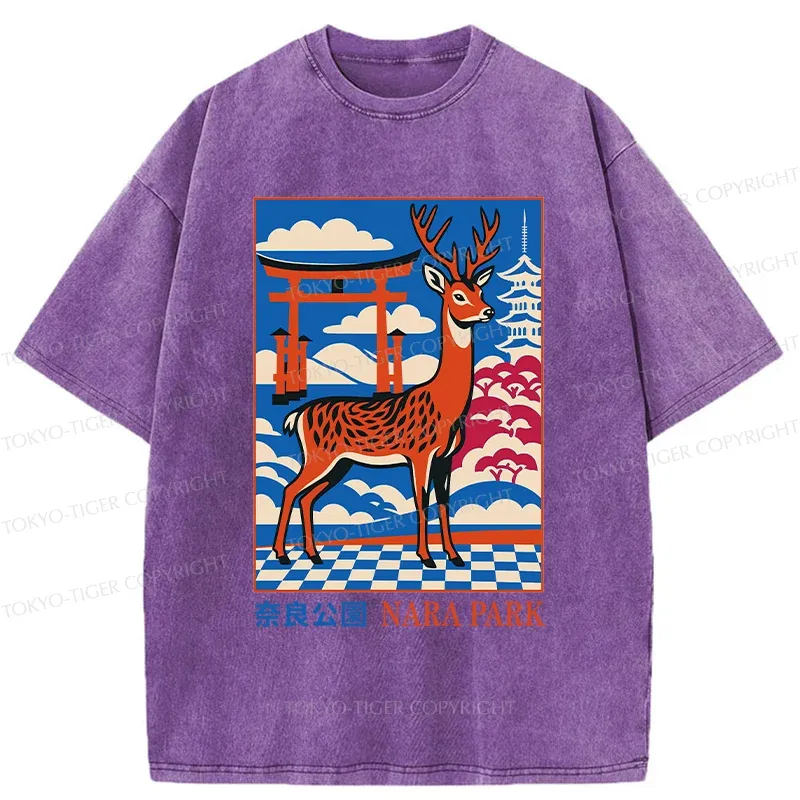 Tokyo-Tiger Nara Deer Park Washed T-Shirt