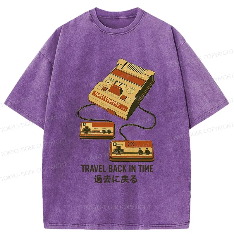 Tokyo-Tiger Game Consoles Of The Past Washed T-Shirt