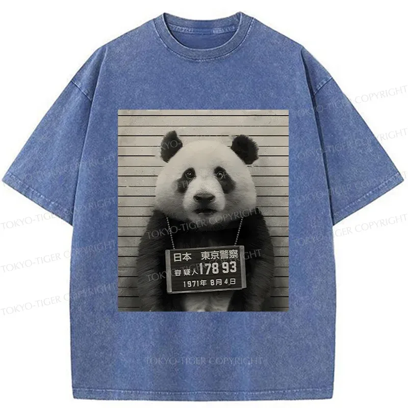 Tokyo-Tiger Arrested Panda Washed T-Shirt