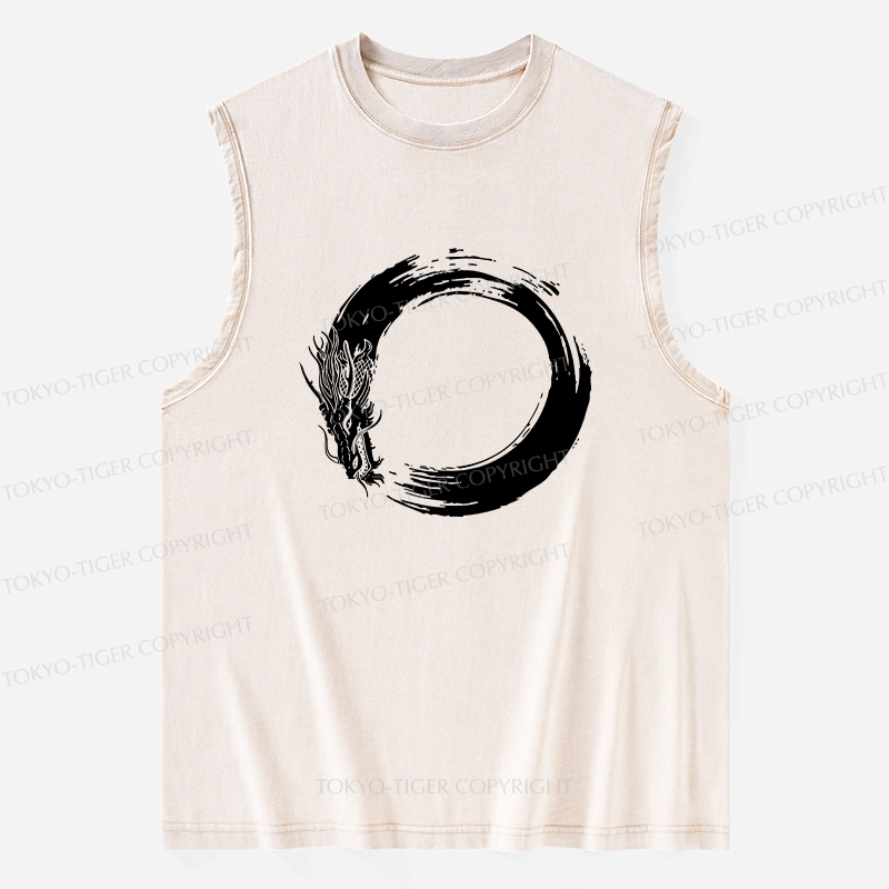 Tokyo-Tiger Dragon's Circle Washed Tank