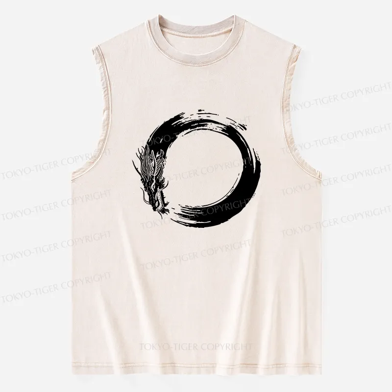 Tokyo-Tiger Dragon's Circle Washed Tank
