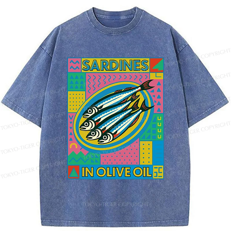 Tokyo-Tiger Fresh Sardines Washed T-Shirt