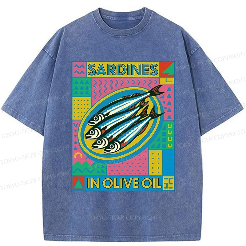 Tokyo-Tiger Fresh Sardines Washed T-Shirt