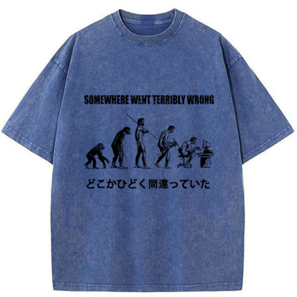 Tokyo-Tiger Evolve Into An Office Worker Washed T-Shirt