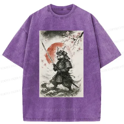 Tokyo-Tiger Otter Samurai Washed T-Shirt