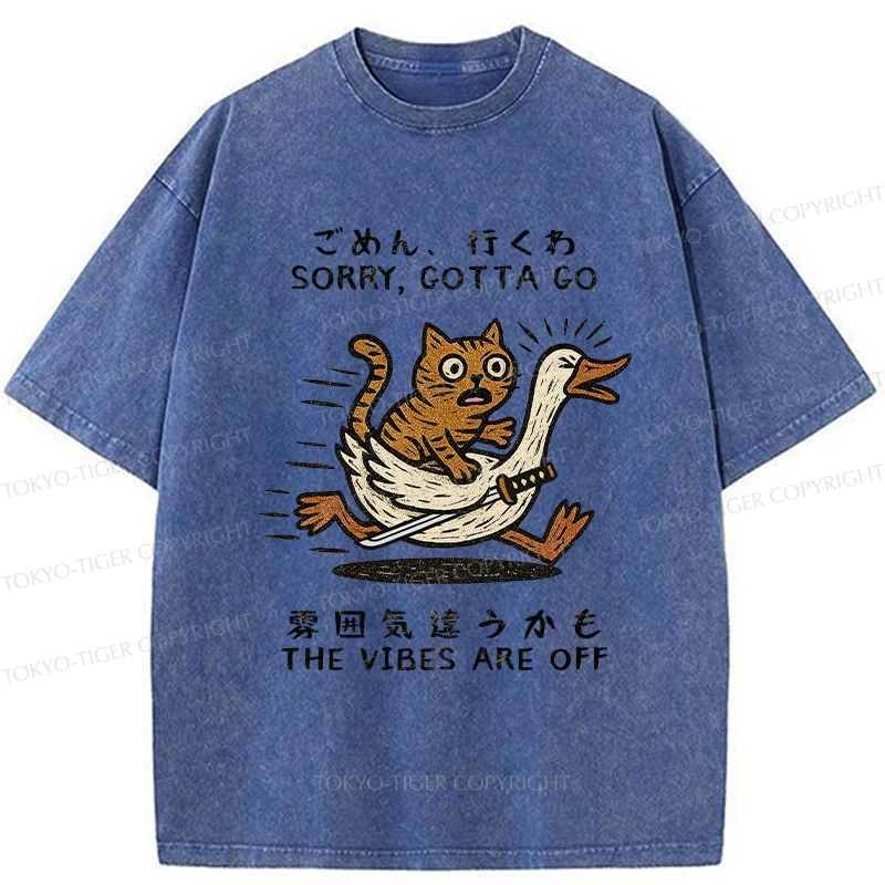 Tokyo-Tiger Sorry I Have To Go Washed T-Shirt