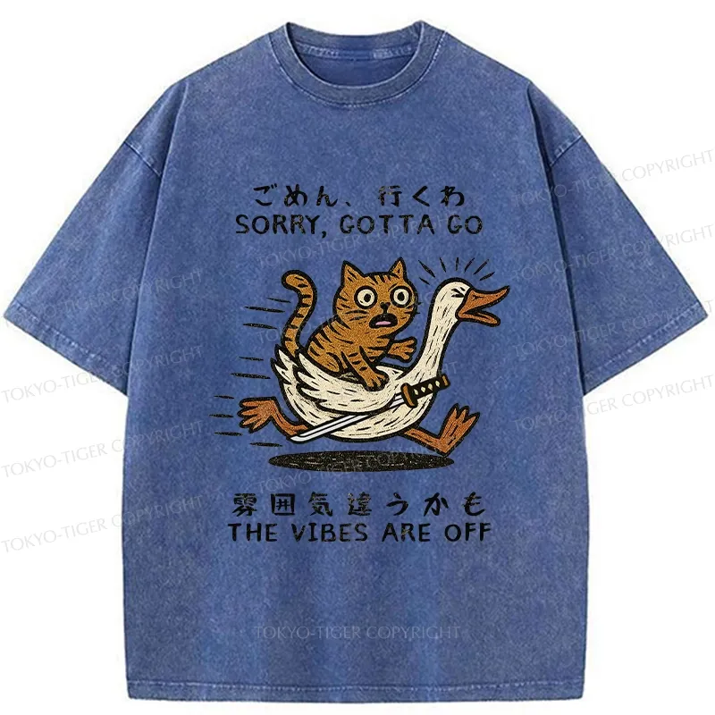 Tokyo-Tiger Sorry I Have To Go Washed T-Shirt