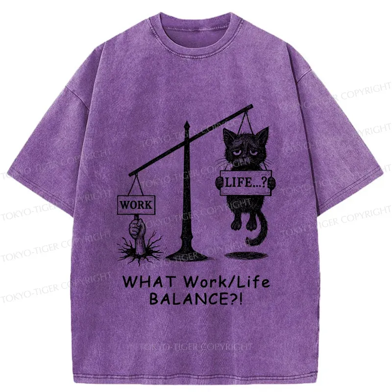Tokyo-Tiger Work-Life Balance Washed T-Shirt