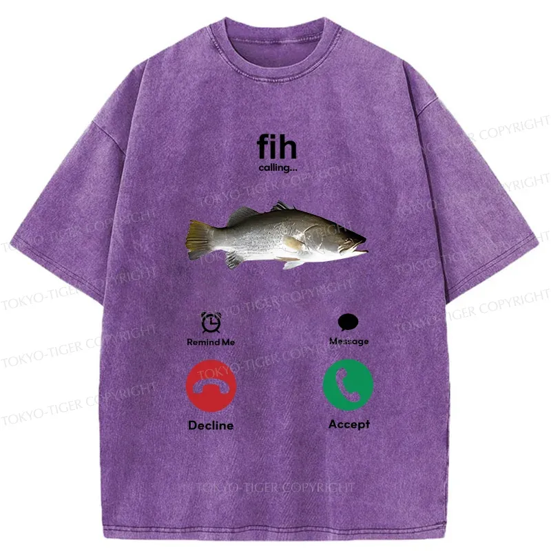 Tokyo-Tiger Fih Calling Washed T-Shirt