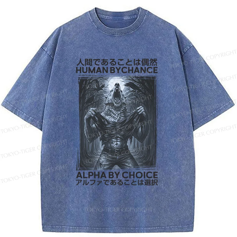 Tokyo-Tiger Howling Wolf Washed T-Shirt